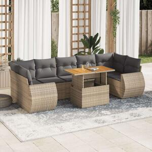 VidaXL Polyrattan Kerti Ülőgarnitúra - 8 részes - Bézs