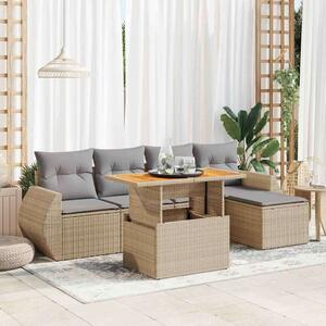 VidaXL Polyrattan Kerti Ülőgarnitúra - 6 részes - Bézs