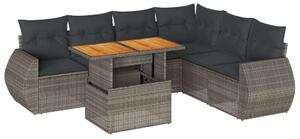 VidaXL Polyrattan Kerti Ülőgarnitúra - 7 részes - Szürke