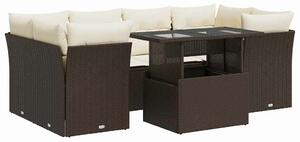 VidaXL Polyrattan Kerti Ülőgarnitúra - 7 részes, Barna