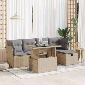 VidaXL Polyrattan Kerti Ülőgarnitúra - 6 részes - Bézs