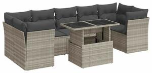 VidaXL Polyrattan Kerti Ülőgarnitúra - 10 részes - Világosszürke