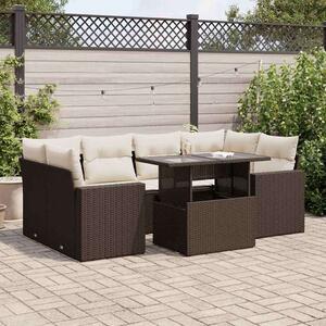 VidaXL Polyrattan Kerti Ülőgarnitúra - 7 részes - Barna