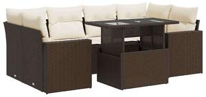 VidaXL Polyrattan Kerti Ülőgarnitúra - 7 részes - Barna