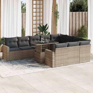VidaXL Polyrattan Kerti Ülőgarnitúra - 11 részes - Szürke