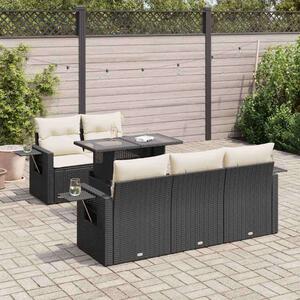 VidaXL Polyrattan Kerti Ülőgarnitúra - 6 részes - Fekete