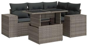 VidaXL 5 részes Polyrattan Kerti Ülőgarnitúra - Szürke