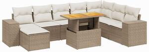 VidaXL Polyrattan Kerti Ülőgarnitúra - 9 részes - Bézs