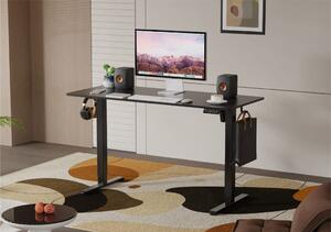 Elektromosan állítható magasságú íróasztal - 140x60cm fekete ülő-/állómunkához - LVN System Lite LV1713