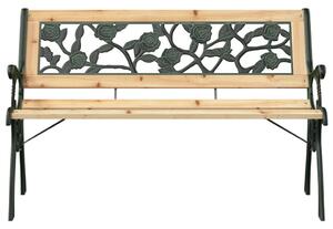 VidaXL Kerti pad rózsás háttámlával 116 cm Fa