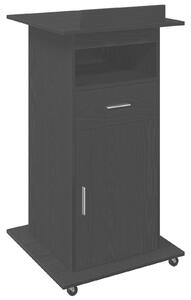 VidaXL Pódium fiókkal polcokkal Musta tammi 55 x 55 x 107 cm Faanyag