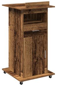 VidaXL Pódium fiókkal polcokkal Régi fa 55 x 55 x 107 cm Faanyag