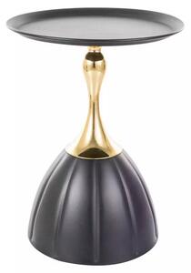 Fém Dohányzóasztal - Kerek - Fekete-Arany - 38cm