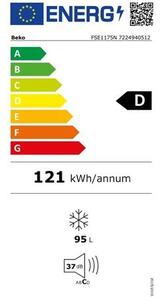 Beko FSE1175N fagyasztó Álló fagyasztó Pult alatti 95 L D Fehér