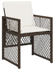 VidaXL 15 részes barna polyrattan kerti ülőgarnitúra párnákkal