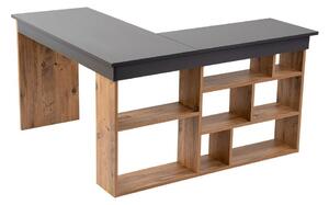Íróasztal borovi fenyő dekorral 120x130 cm Vesper – Kalune Design