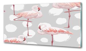 Konyhai fali panel Flamingók