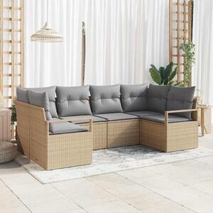 VidaXL Kerti Kanapé Szett 6 pcs Bézs Poli rattan