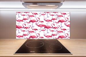 Konyhai fali panel Flamingók