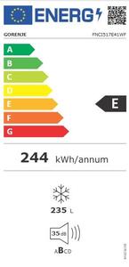 Gorenje FNCI517E41WF Beépíthető fagyasztószekrény, 235l, M: 177, AdaptTech, ConnectLife, E energiaosztály