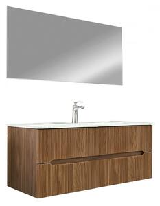 Trent 120 Fürdőszobabútor 1 medencés kerámia mosdóval tükörrel 60x120 cm sunset tölgy