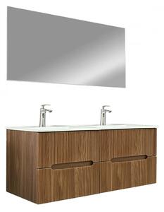 Trent Fürdőszobabútor 120 cm kerámia mosdóval tükörrel 60x120 cm sunset tölgy