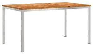 VidaXL Kültéri Étkezőasztal Barna 150 x 90 x 75 cm Tömör tíkfa