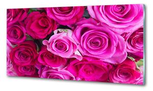 Konyhai falburkoló panel Egy csokor rózsaszín rózsa