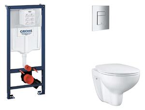 Grohe Rapid SL - Készlet fali beépítéshez, WC, SoftClose ülőkével és Skate Cosmopolitan gombbal, króm SANI11BB2113