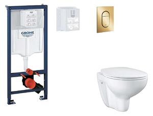 Grohe Rapid SL - Készlet fali beépítéshez, WC, SoftClose ülőkével és Arena Cosmopolitan gombbal S, Cool Sunrise SANI11BB4125