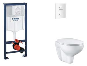 Grohe Rapid SL - Készlet fali beépítéshez, WC, SoftClose ülőkével és Arena Cosmopolitan gombbal, alpesi fehér SANI11BB3118