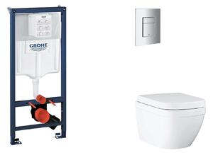 Grohe Rapid SL - Készlet fali beépítéshez, WC, SoftClose ülőkével és Skate Cosmpolitan gombbal, Triple Vortex, króm SANI11BB2116