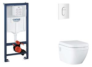 Grohe Rapid SL - Készlet fali beépítéshez, WC, SoftClose ülőkével és Arena Cosmopolitan gombbal, alpesi fehér SANI11BB3126