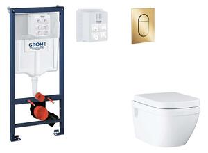 Grohe Rapid SL - Készlet fali beépítéshez, WC, SoftClose ülőkével és Arena Cosmopolitan gombbal S, Cool Sunrise SANI11BB4135