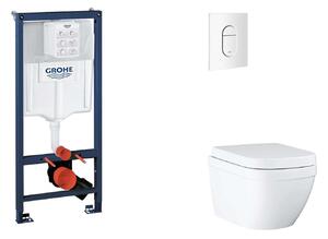 Grohe Rapid SL - Készlet fali beépítéshez, WC, SoftClose ülőkével és Arena Cosmopolitan gombbal, Triple Vortex, alpesi fehér SANI11BB3122