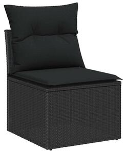 Kerti Kanapé Szett párnával tárolóval 8 pcs Fekete Poli rattan