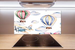 Konyhai falburkoló panel Repülőgépek és ballonok