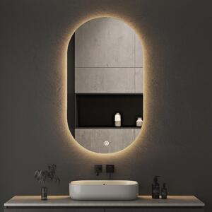 Viva AURA PINO 50 fürdőszoba tükör - érintőkapcsolóval - AMBIENT LED - OVÁLIS - ÁLLÓ - 50x90 cm