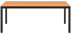 Barna alumínium és WPC kerti asztal 185 x 90 x 74 cm