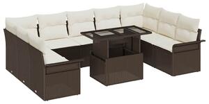 Kerti Kanapé Szett 10 pcs Barna 100 x 55 x 73 cm Poli rattan