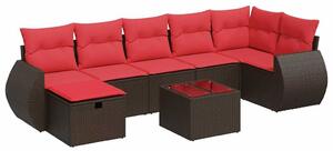VidaXL 8 részes barna polyrattan kerti ülőgarnitúra párnákkal