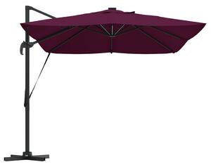 Konzolos Roma Napernyő LED-del Bordeaux Piros 352x251x265 cm Alumínium