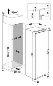 Whirlpool Hűtő egyajtós beépíthető WHSD18A033C2 P