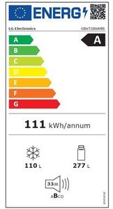 LG GBV7280AMB Alulfagyasztós hűtőszekrény