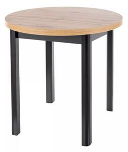 Adam Kerek Étkezőasztal Laminált Artisan Tölgy/Matt Fekete 80cm
