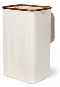 Krémszínű textil szennyeskosár Bamboo/Linen – Bigso