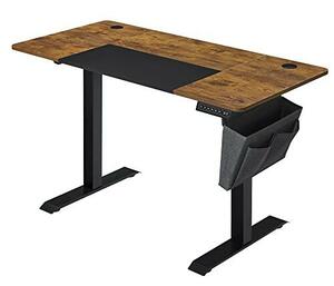 Elektromosan állítható íróasztal komplett, rusztikus barna 140x60x72-120cm