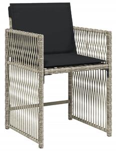 VidaXL 17 részes szürke polyrattan kerti étkezőgarnitúra párnákkal