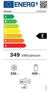 Samsung RS70F64KETEO Side-by-Side hűtőszekrény AI Energia üzemmóddal 640 L, matt metál