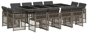 VidaXL 13 részes szürke polyrattan kerti ülőgarnitúra párnákkal